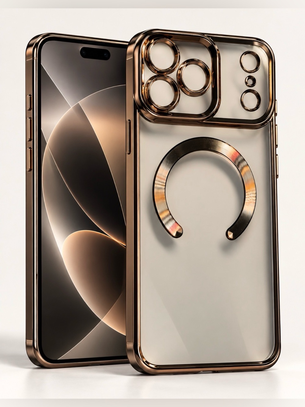 ZIYE Bronze Magnetic Clear Case for iPhone 16